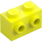 LEGO Lysande Gul Kloss 1 x 2 med Knoppar på Ett Sida (11211)