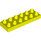 LEGO Leuchtendes Gelb Duplo Platte 2 x 6 (98233)