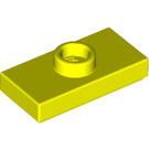 LEGO Leuchtendes Gelb Platte 1 x 2 mit 1 Stud (mit Nut und unterem Bolzenhalter) (15573 / 78823)