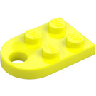 LEGO Levendig geel Plaat 2 x 3 met Afgerond Einde en Pin Gat (3176)