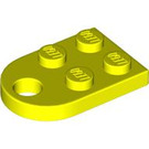 LEGO Vibrant Yellow Plate 2 x 3 with Rounded End and Pin Hole (3176)