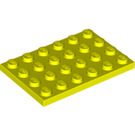 LEGO Leuchtendes Gelb Platte 4 x 6 (3032)
