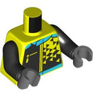 LEGO Levendig geel Racer, Male (60383) Minifig Torso (973 / 76382)