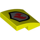 LEGO Jaune vif Pente 2 x 2 Incurvé avec Feu Badge logo (15068 / 84783)