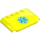 LEGO Vibrant Yellow Wedge 4 x 6 Curved with EMT Star of Life (52031 / 105298)