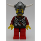 LEGO Viking Punainen Chess Bishop jossa Glued Sarvet Minihahmo