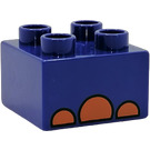 LEGO Violet Duplo Brick 2 x 2 with Toes (3437)