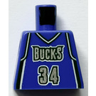 LEGO Violet Minifigure NBA Torso with NBA Milwaukee Bucks #34