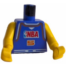 LEGO Violet NBA player, Number 5 Torso with Yellow Arms