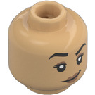 LEGO Lämmin beige Brite Bomber Minihahmo Pää (Upotettu kiinteä nuppi) (3274)