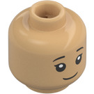 LEGO Beige Doux Cho Chang Tête (Montant solide encastré) (3274)