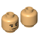 LEGO Beige caldo Dominic „Dom“ Toretto Minifigure Testa (Perno solido incassato) (3626 / 100926)