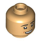 LEGO Lämmin beige Dr Wu Minihahmo Pää (Upotettu kiinteä nuppi) (3274 / 103611)