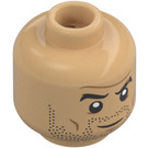 LEGO Beige caldo Duncan Idaho Minifigure Testa (Perno di sicurezza) (3274 / 107176)