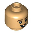 LEGO Warme Bräune Kopf mit Smile (Einbau-Vollbolzen) (3626 / 101041)