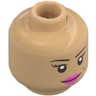 LEGO Beige caldo Madam Malkin Testa (Perno solido incassato) (3274)