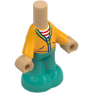 LEGO Warm Tan Micro Body with Trousers with Zip Top with Red and White Shirt (106095)