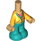 LEGO Warm Tan Micro Body with Trousers with Zip Top with Red and White Shirt (106095)