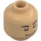 LEGO Warm Tan Minifigure Head with Decoration (Recessed Solid Stud) (3626 / 100329)