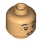 LEGO Warm Tan Minifigure Head with Decoration (Safety Stud) (3274 / 108550)