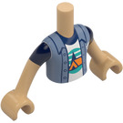 LEGO Warm Tan Olly with Pink Beanie and Orange Shorts Friends Torso (92456)