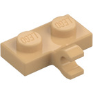 LEGO Beige caldo Piastra 1 x 2 con Clip orizzontale (11476 / 65458)