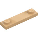 LEGO Varm Brun Plade 1 x 4 med To knops med rille (41740)