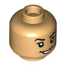 LEGO Warm Tan Soccer Player, Female (Short Hair, Right Parting) Minifigure Head (Recessed Solid Stud) (3626 / 101032)