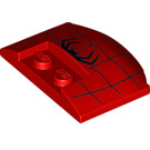 LEGO Cuña 3 x 4 x 0.7 con Recess con Negro Araña y web (93604 / 100365)