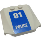 LEGO Wedge 4 x 4 Curved with "01 POLICE" Sticker (45677)