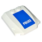 LEGO Wedge 4 x 4 Curved with White 'POLICE', Narrow Sticker (45677)