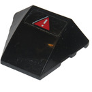 LEGO Wedge 4 x 4 Triple Curved without Studs with Exclamation Mark in Red Warning Triangle Sticker