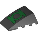LEGO Wedge 4 x 4 Triple Curved without Studs with Green Lantern Logo (47753)