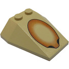 LEGO Wedge 4 x 4 Triple with Brown Oval without Stud Notches (6069)