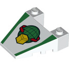LEGO Wedge 4 x 4 with Green Cargo Logo with Stud Notches (93348)