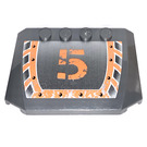 LEGO Wedge 4 x 6 Curved with Orange '5", Orange Frame with Rivets Sticker (52031)