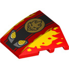 LEGO Coin Incurvé 3 x 4 Tripler avec Flames et Jaune Eyes (64225 / 78092)