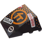 LEGO Wedge Curved 3 x 4 Triple with Orange Ninjago Symbol in Circle and Ninja and Ninjago Pattern (64225)