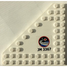 LEGO Keil Platte 10 x 10 ohne Ecke ohne Bolzen Im zentrum mit 'JM3367', Raum Center Logo (Links) Aufkleber (92584)