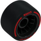 LEGO Wheel Ø24 x 14.9 with Black Tire with Red 'PIRELLI' and 'P ZERO' (110100 / 112425)