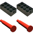 LEGO Wiel Bricks met Groot Rood Trein Wielen 1143