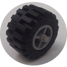 LEGO Wheel Centre Wide with Stub Axles with Tire 21mm D. x 12mm - Offset Tread Small Wide with Band Around Center of Tread (30190)