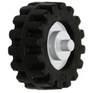 레고 Wheel Centre with Stub Axles with Tire with Offset Tread with Band Around Center of Tread