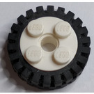 LEGO Wheel Rim 10 x 17.4 with 4 Studs and Technic Peghole with Narrow Tire 24 x 7 with Ridges Inside (6248)