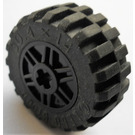 LEGO Wheel Rim Ø18 x 14 with Axle Hole with Tire Ø 30.4 x 14 with Offset Tread Pattern and Band around Center