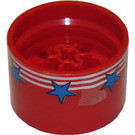 LEGO Wheel Rim Ø20 x 30 with 3 White Stripes and 7 Blue Stars Sticker (4266)