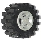 레고 Wheel Rim Ø8 x 6.4 without Side Notch with Small Tire with Offset Tread (without Band Around Center of Tread) (73420)