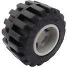 LEGO Wheel Rim Wide Ø11 x 12 with Notched Hole with Tire 21mm D. x 12mm - Offset Tread Small Wide with Band Around Center of Tread (6014)