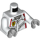 LEGO Bianco 1970 Ferrari 512 M Autista Minifigure Busto (973 / 76382)