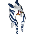 LEGO White Ahsoka Togruta Long Headdress with Dark Blue Stripes (26802)